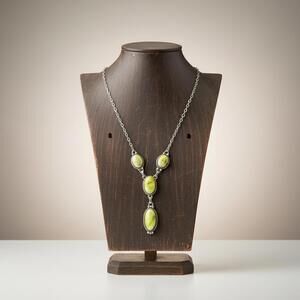 16” Paloma Turquoise Lariat Y Style sterling silver 925 necklace